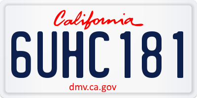 CA license plate 6UHC181