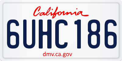 CA license plate 6UHC186