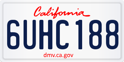 CA license plate 6UHC188