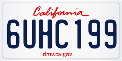 CA license plate 6UHC199