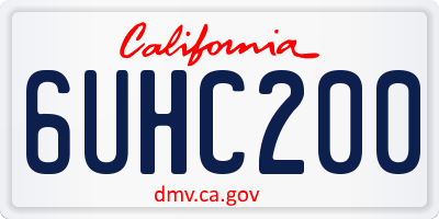 CA license plate 6UHC200