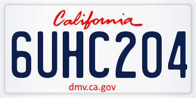 CA license plate 6UHC204
