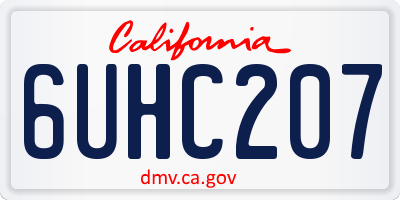 CA license plate 6UHC207