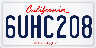 CA license plate 6UHC208