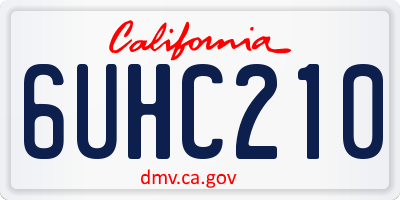 CA license plate 6UHC210