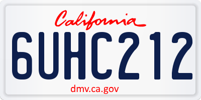 CA license plate 6UHC212