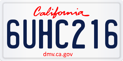 CA license plate 6UHC216