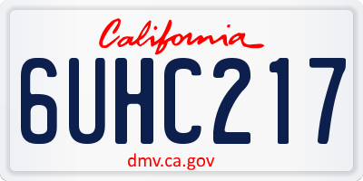 CA license plate 6UHC217