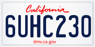 CA license plate 6UHC230