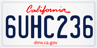 CA license plate 6UHC236
