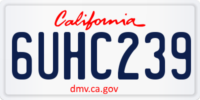 CA license plate 6UHC239