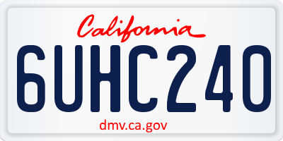 CA license plate 6UHC240