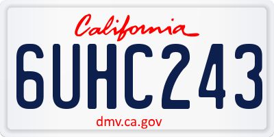 CA license plate 6UHC243