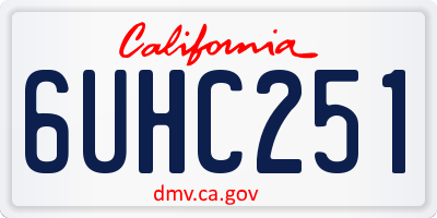 CA license plate 6UHC251