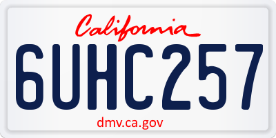 CA license plate 6UHC257