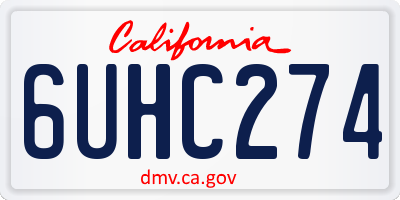 CA license plate 6UHC274