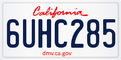 CA license plate 6UHC285