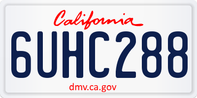 CA license plate 6UHC288