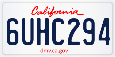 CA license plate 6UHC294