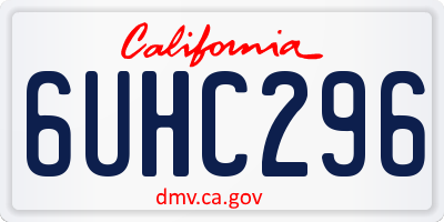 CA license plate 6UHC296