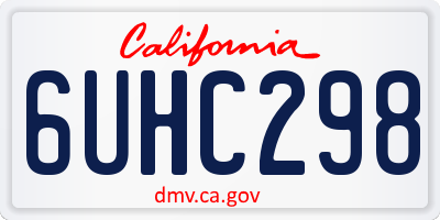 CA license plate 6UHC298