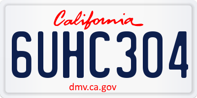 CA license plate 6UHC304