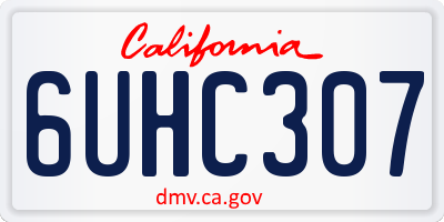 CA license plate 6UHC307