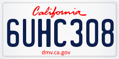CA license plate 6UHC308