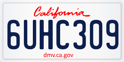 CA license plate 6UHC309