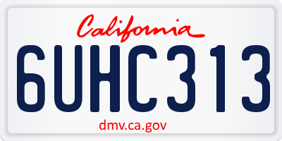CA license plate 6UHC313