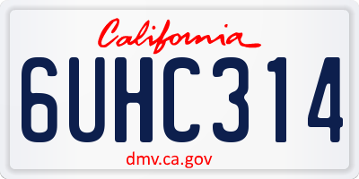 CA license plate 6UHC314