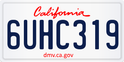 CA license plate 6UHC319