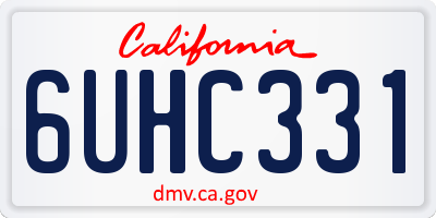 CA license plate 6UHC331