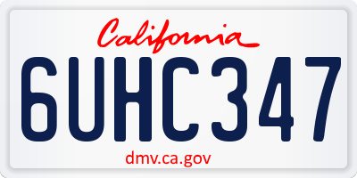 CA license plate 6UHC347