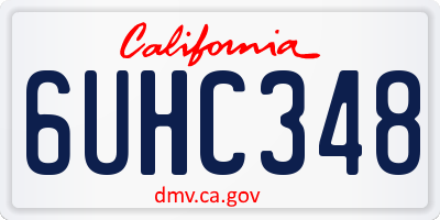 CA license plate 6UHC348