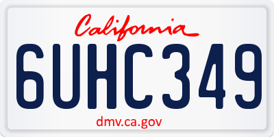 CA license plate 6UHC349