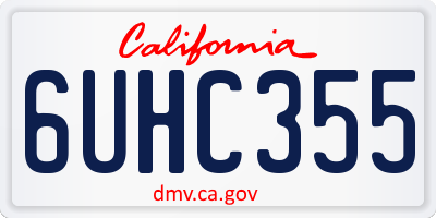 CA license plate 6UHC355