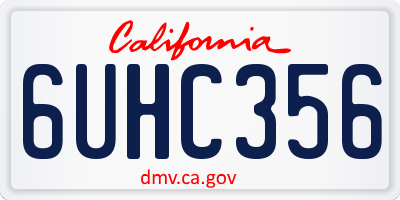CA license plate 6UHC356