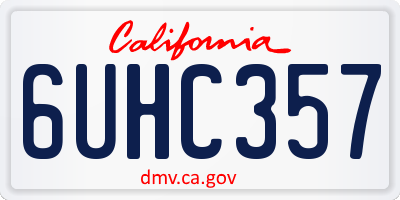 CA license plate 6UHC357
