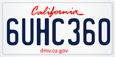 CA license plate 6UHC360