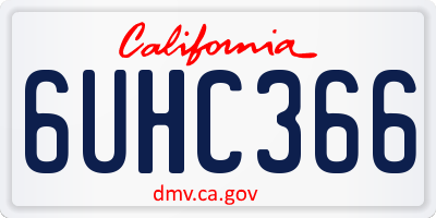 CA license plate 6UHC366