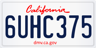 CA license plate 6UHC375