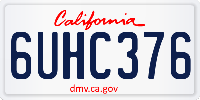 CA license plate 6UHC376