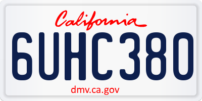 CA license plate 6UHC380