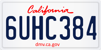 CA license plate 6UHC384
