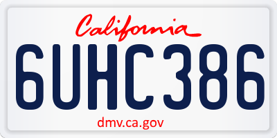 CA license plate 6UHC386