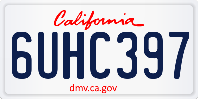 CA license plate 6UHC397