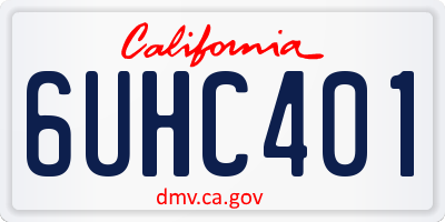 CA license plate 6UHC401