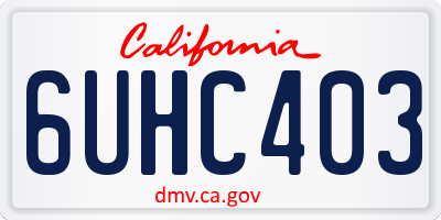 CA license plate 6UHC403