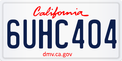 CA license plate 6UHC404